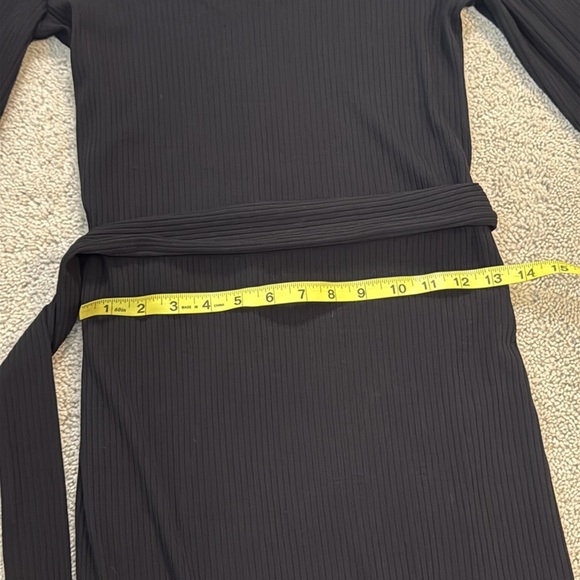 Bar III Rib Midi Dress | Tie-Waist Detail | Size S | Black - Picture 8 of 10